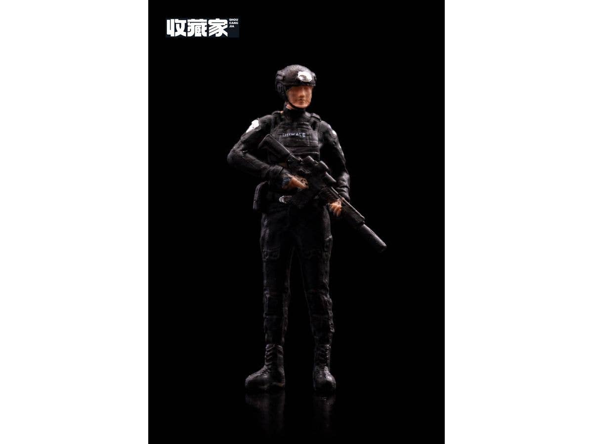 1/64 フィギュア 特殊部隊 銃を持った女性警察官