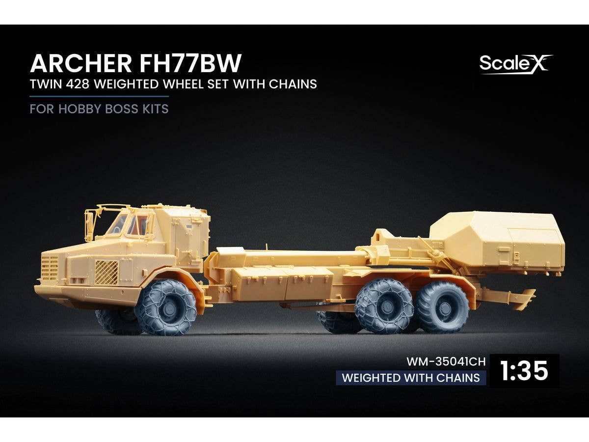 1/35 スウェーデン FH77BW アーチャー 自走榴弾砲 ツイン428 チェーン付自重変形ホイール セット (6個入) (ホビーボス用)