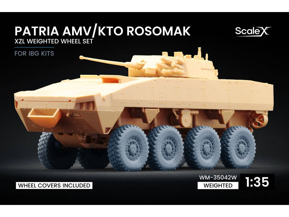 1/35 パトリア AMV / KTO ロソマク 自重変形ホイールセット v1 (8個入) (IBG用)
