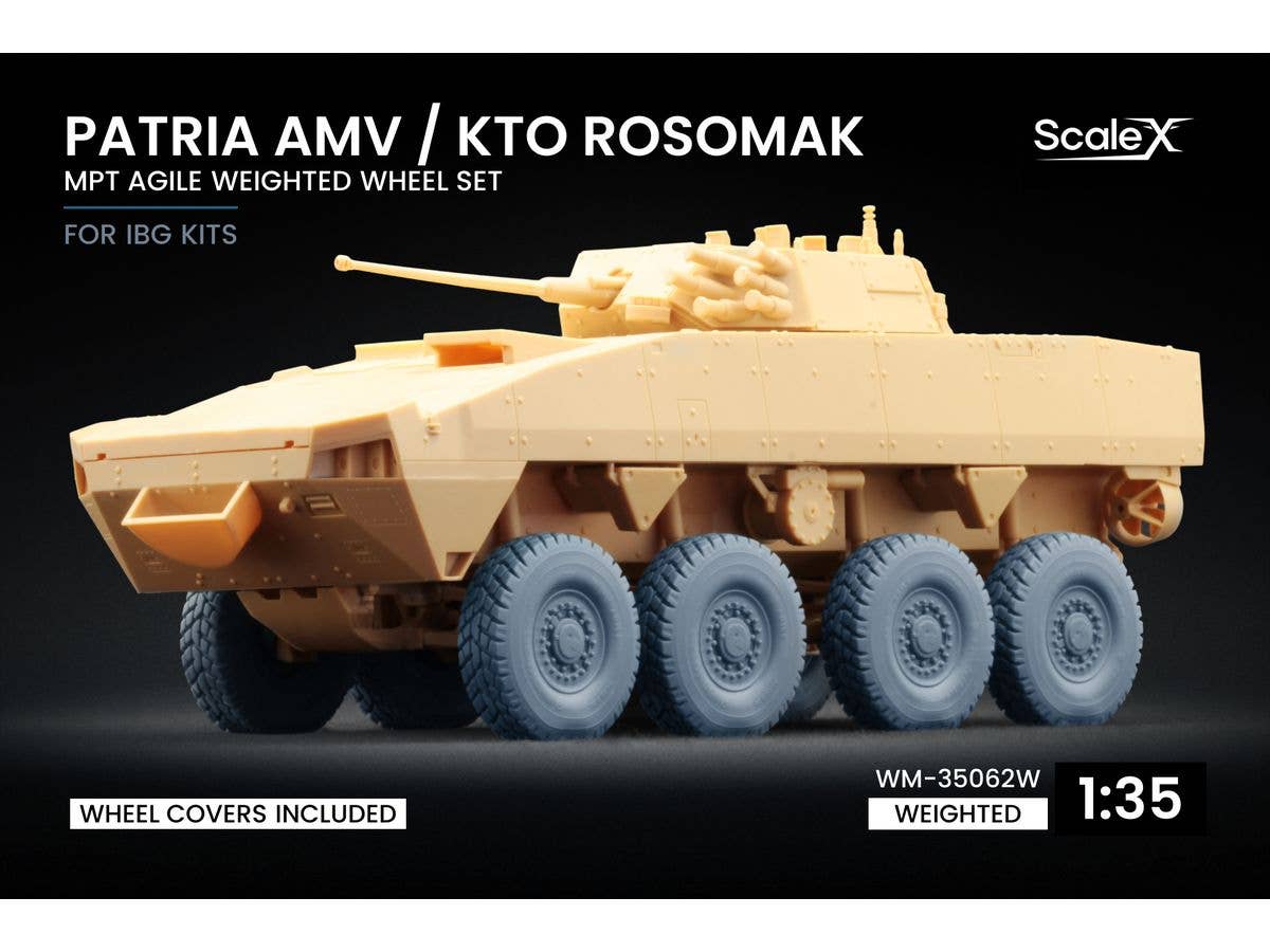 1/35 パトリア AMV / KTO ロソマク 自重変形ホイールセット v2 (8個入) (IBG用)