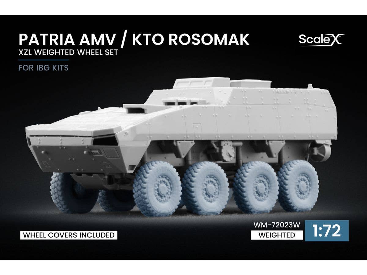 1/72 パトリア AMV / KTO ロソマク 自重変形ホイールセット v1 (8個入) (IBG用)
