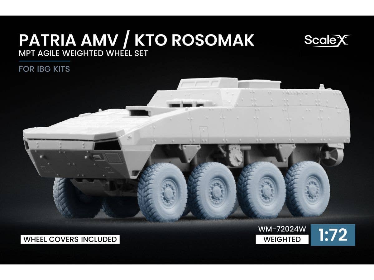 1/72 パトリア AMV / KTO ロソマク 自重変形ホイールセット v2 (8個入) (IBG用)