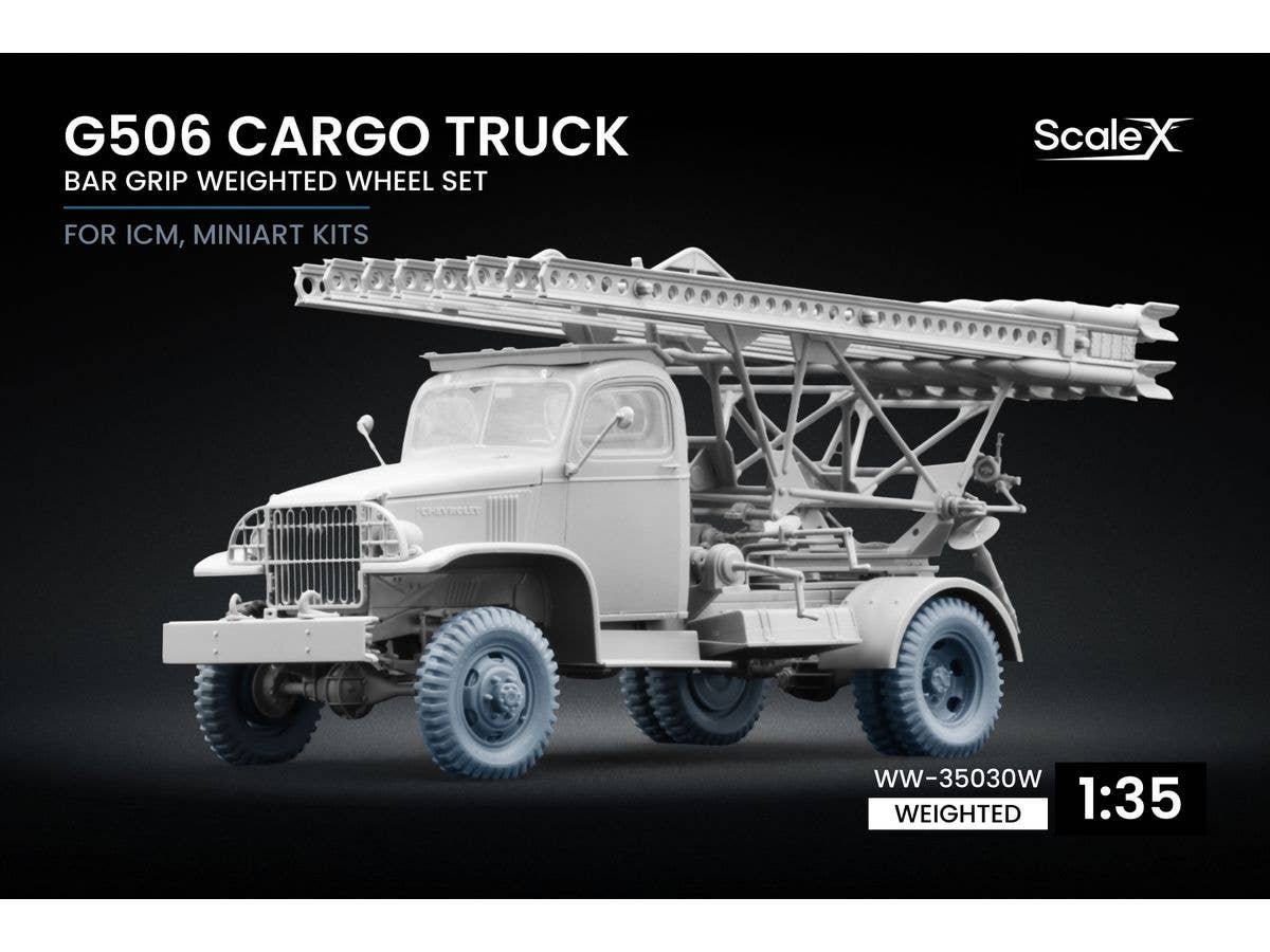 1/35 G506 カーゴトラック バーグリップ 自重変形ホイールセット (5個入) (ICM・ミニアート用)