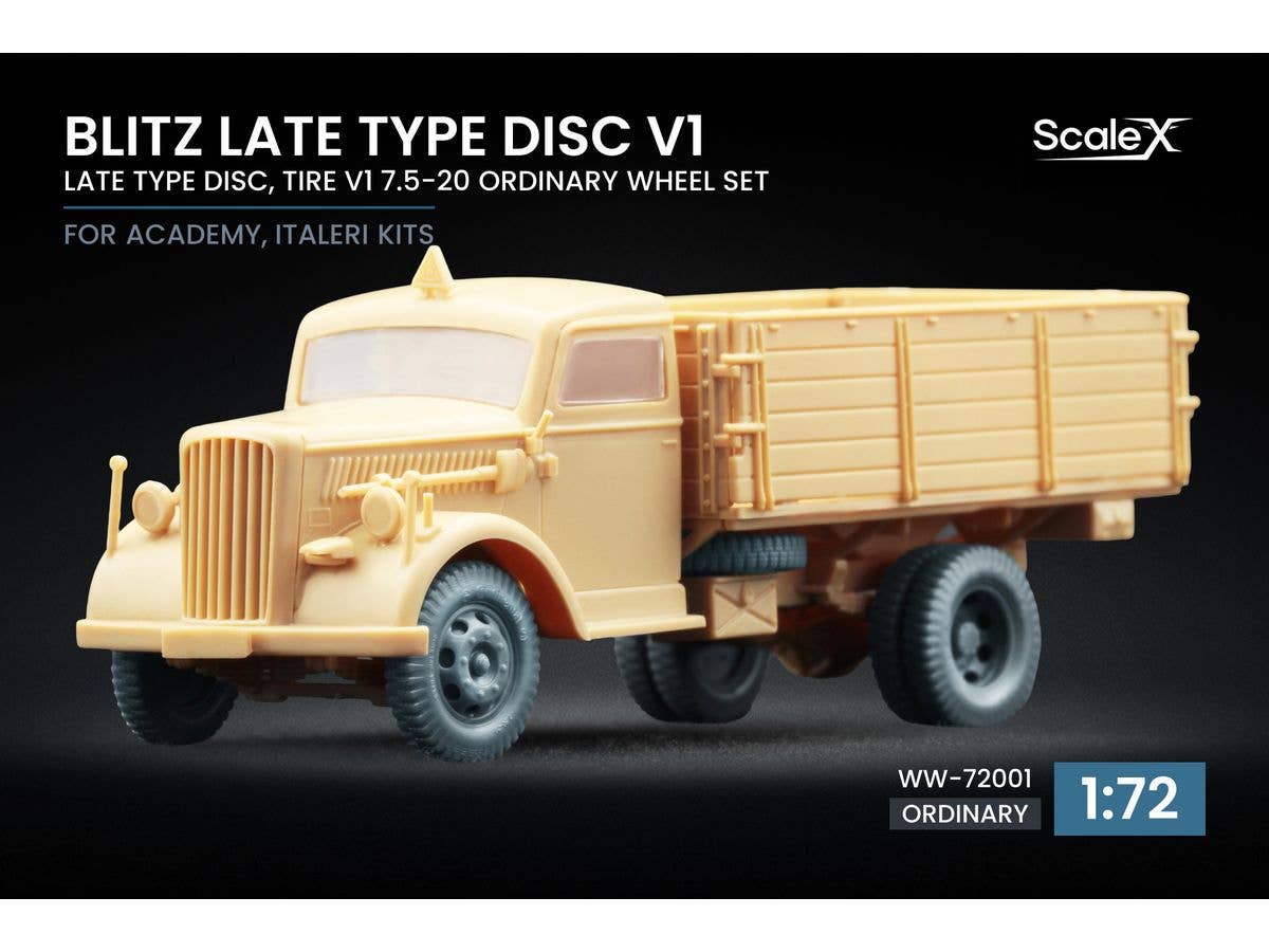 1/72 WWII ドイツ ブリッツ 3tトラック後期ホイールセット V1 (5個入) (イタレリ・アカデミー用)