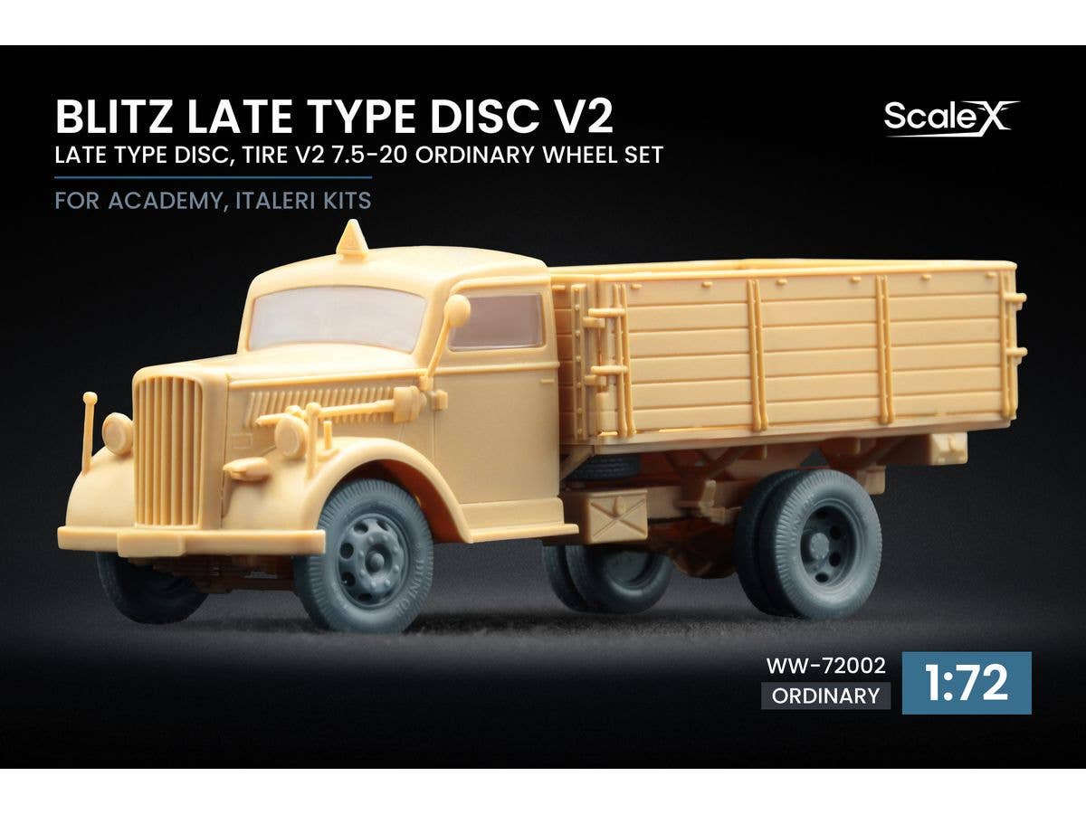 1/72 WWII ドイツ ブリッツ 3tトラック後期ホイールセット V2 (5個入) (イタレリ・アカデミー用)