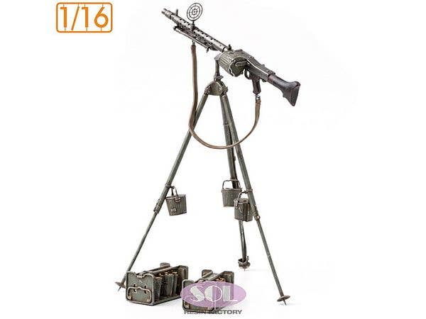 1/16 WWII ドイツ MG34対空機関銃 ドラム型弾倉付