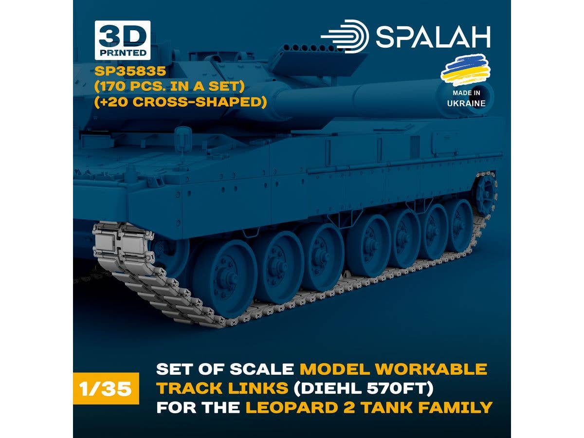 1/35 レオパルト2系列 可動式570FT履帯セット (ゴムパッド付170個 + パッド無し20個)