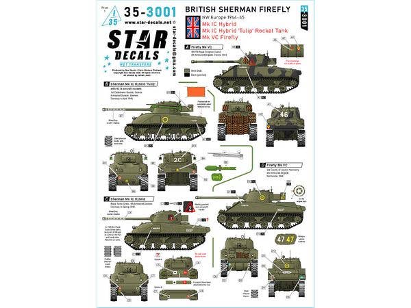1/35 WWII イギリス 1944-45年北西ヨーロッパ戦線の英軍シャーマン・ファイアフライ戦車 Mk.ICハイブリッド/Mk.ICハイブリッド チューリップ /Mk.VC