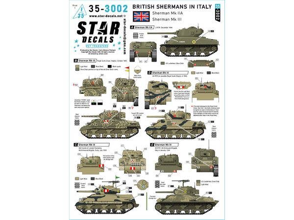 1/35 WWII イギリス イタリア戦線の英軍シャーマンMk.IIA/Mk.III戦車 2 RTR/ロイヤル・スコッツ・グレイズ/44 RTR/46 RTR/第3CLY