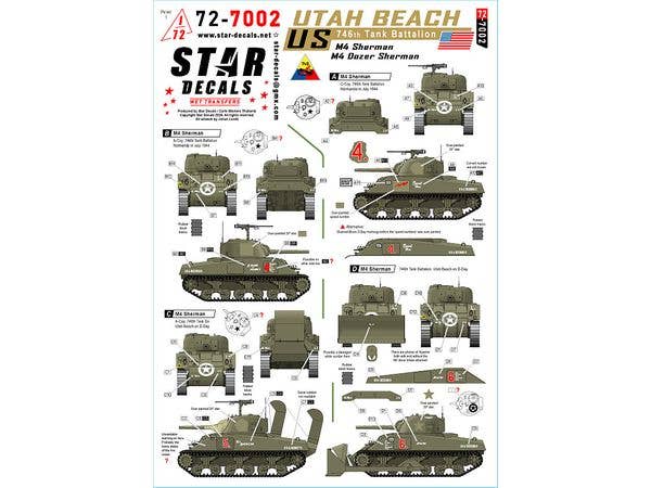 1/72 WWII アメリカ ユタビーチ第746戦車大隊のM4シャーマン戦車 M4/M4ドーザー