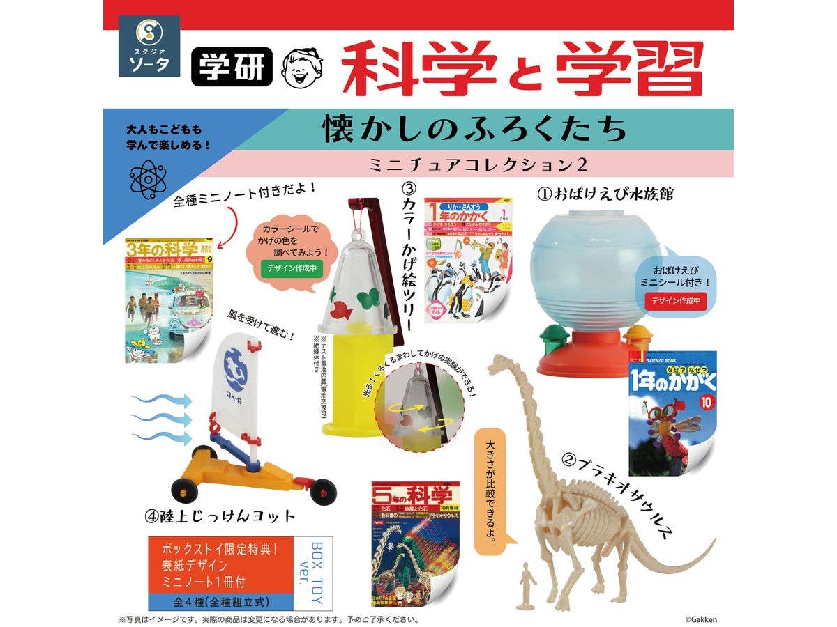 学研 科学と学習 懐かしのふろくたち ミニチュアコレクション2 1Box 4pcs