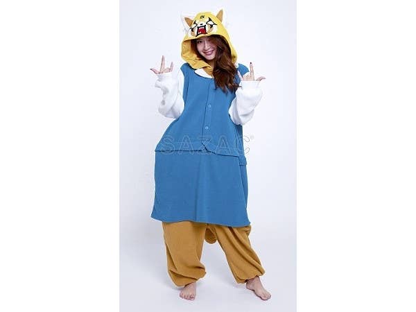 アグレッシブ烈子 フリース着ぐるみ (アダルトサイズ)