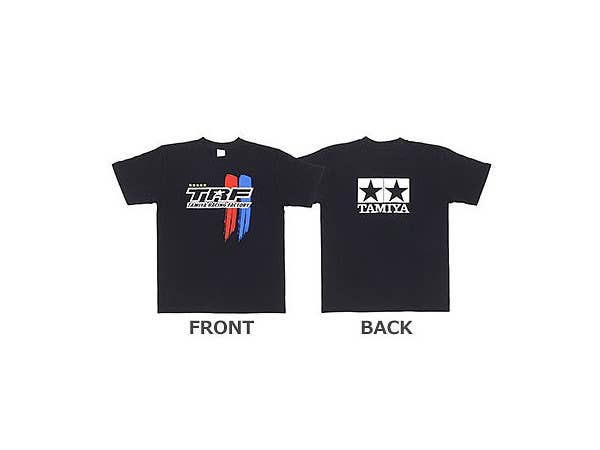 タミヤレーシングファクトリーTシャツ ストライプ Bタイプ(黒/S)
