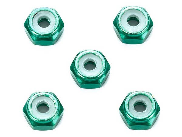 2mm アルミロックナット (グリーン5個) [ミニ四駆特別企画]