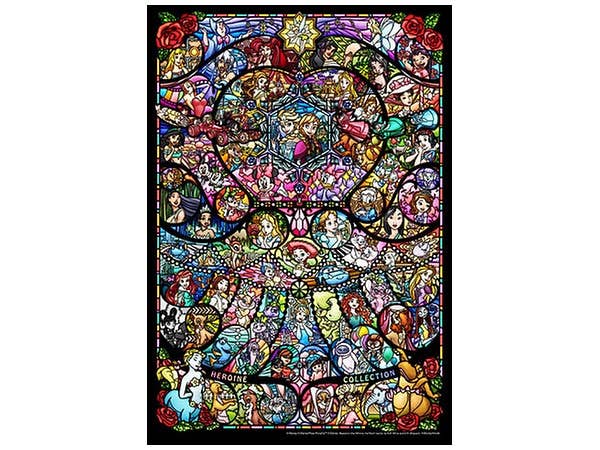 ディズニー&ディズニー/ピクサーヒロインコレクション ステンドグラス ぎゅっと500p (25x36)