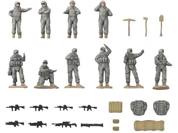 1/64 [AS006] 戦闘車両情景セット (UCPグレー)