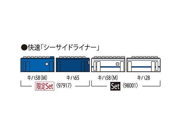 限定品 JR キハ58系ディーゼルカー(快速シーサイドライナー・キハ58 727)セット