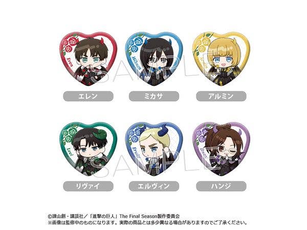 進撃の巨人 ミニキャラハート缶バッジ DEVIL Ver. 1Box 6pcs