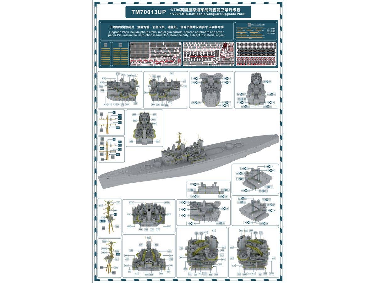 1/700 英海軍 戦艦 HMS ヴァンガードディテールアップパーツセット (トライアンフモデル用)