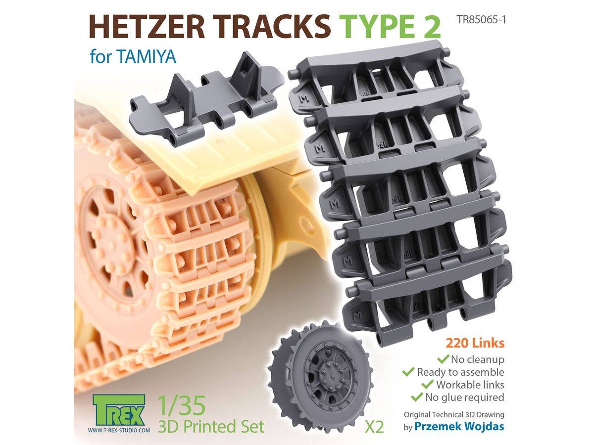 1/35 WWII ドイツ ヘッツァー駆逐戦車用履帯 Type2 起動輪付 (タミヤ用)