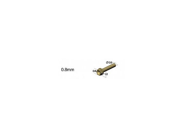 0.8mm 六角リベット (A) 黄銅