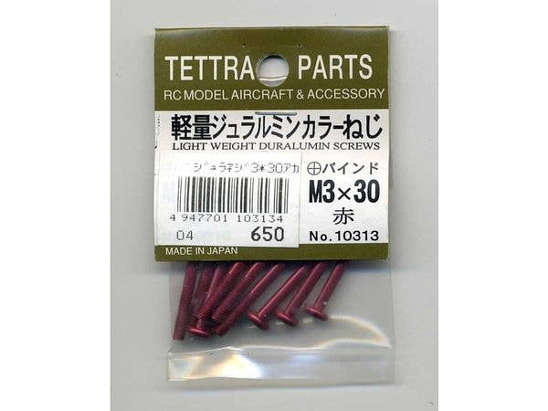 軽量ジュラルミンカラーねじ (+バインドM3-30・赤)