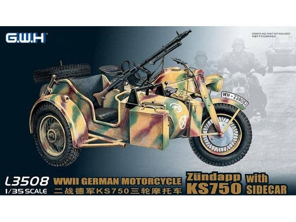 1/35 ドイツ軍用サイドカー KS750 (牽引トレーラー付き)