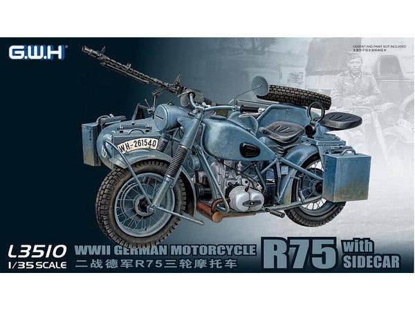 1/35 ドイツ軍用サイドカー R75 (牽引トレーラー付き)