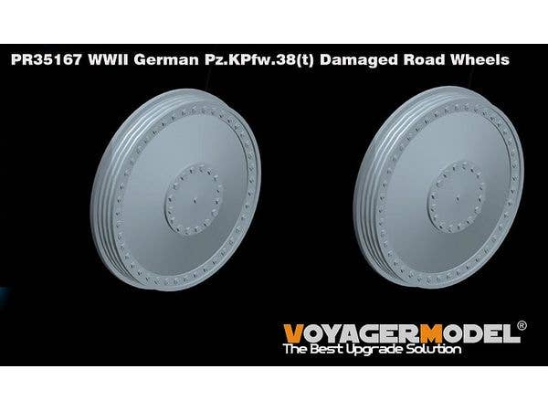 1/35 WWII ドイツ 38(t)軽戦車系列 ダメージ転輪セット(汎用 2個入)