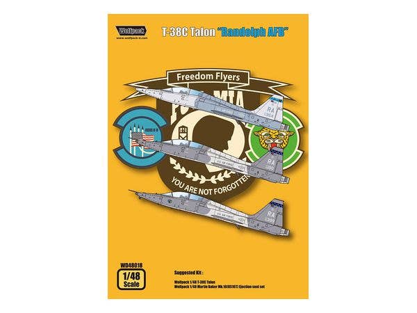1/48 T-38C タロン ランドルフ空軍基地所属 第12飛行団所属機 デカール3種入り (ウルフパック 1/48 T-38C タロン用)