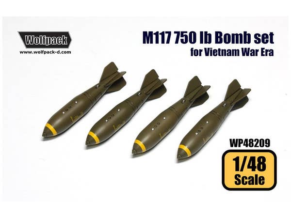 1/48 M117 750kg 爆弾セット (4 個入り)アメリカ空軍 (ベトナム戦争時)