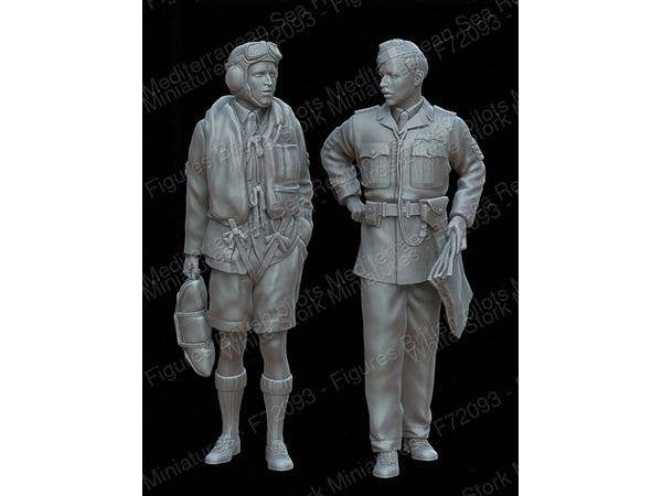 1/72 WWII イギリス空軍パイロット 地中海作戦戦域 (2体入)