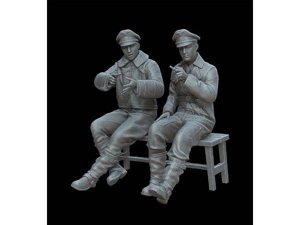 1/72 WW.2 ドイツ空軍 パイロットw/ベンチ (2体入)