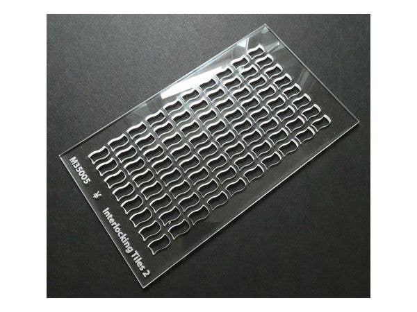 1/35 ジオラマ製作用工具 アクリル製ウェーブ(波型)タイルモールドテンプレート