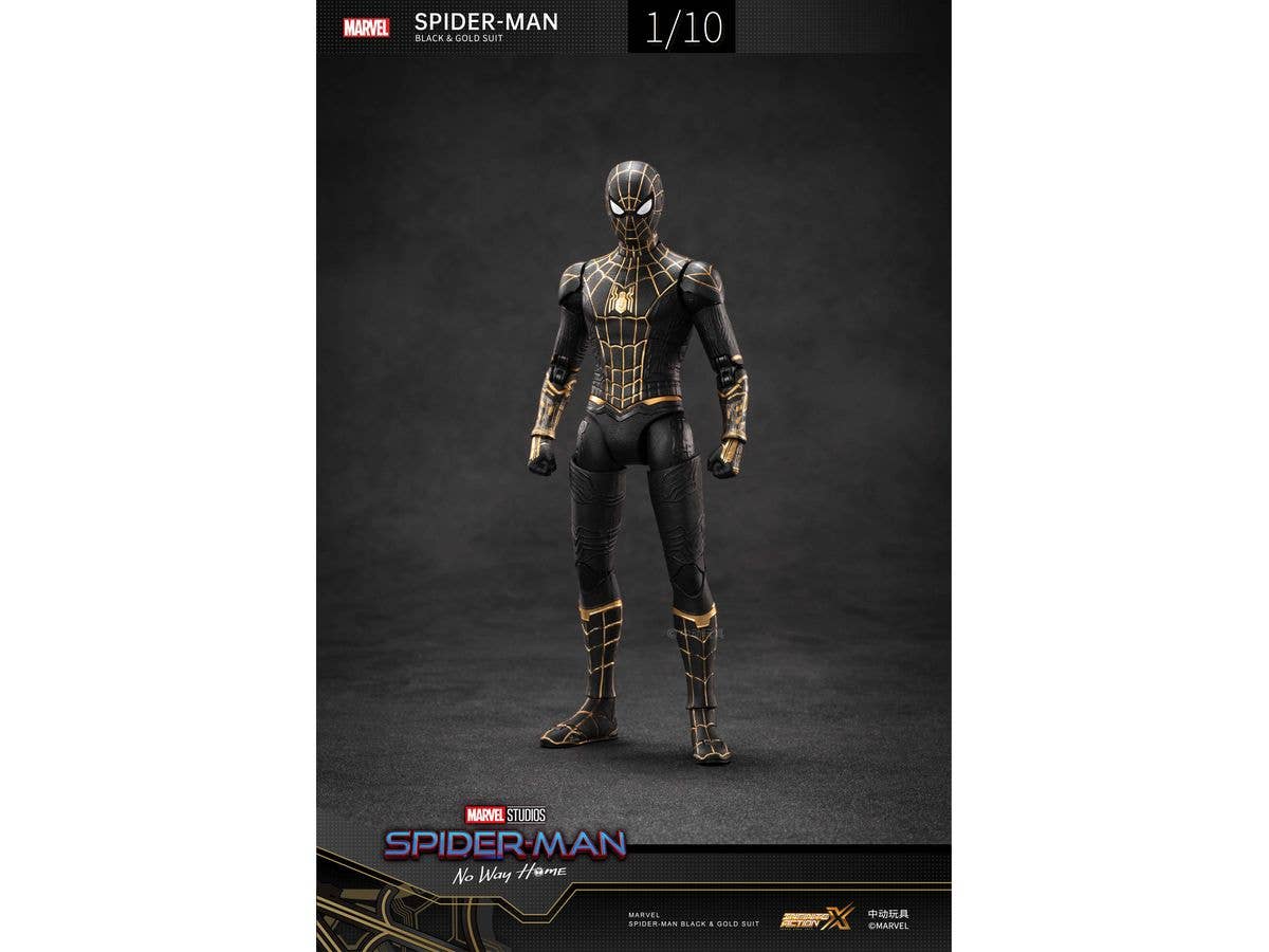1/10 スパイダーマン ブラック&ゴールドスーツ ノー・ウェイ・ホーム (7インチ Xシリーズ)