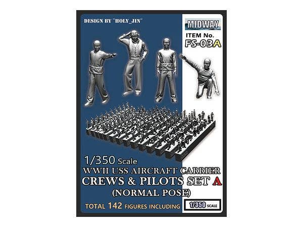 1/350 WWII 米 アメリカ海軍航空母艦搭乗員セット01 ミッドウェー海戦 平時待機中