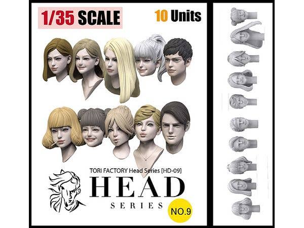 1/35 アクセサリー ヘッドシリーズ モダンヘッドセット(10個入り)