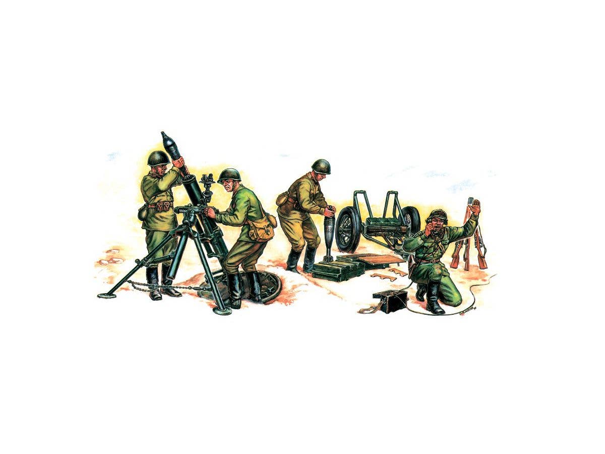 1/72 ソビエト120mm迫撃砲 兵士付